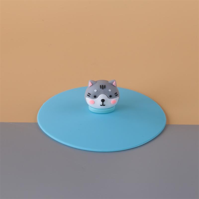 

Mug Silicone Cup Lid Universal Breakfast Cup Lid Food-grade Lid Cute Cartoon Design 110mm світло-синій колір