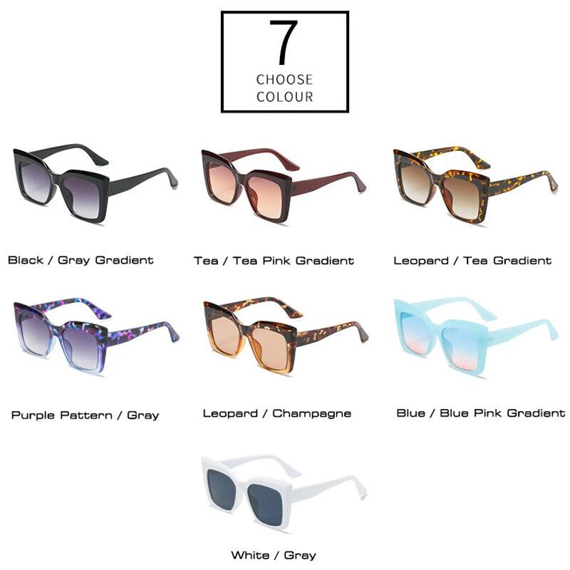 Fashion Oversized Cat Eye Sunglasses Women Fashion Colorful Leopard Eyewear Shades UV400 Men Square Gradient Sun Glasses