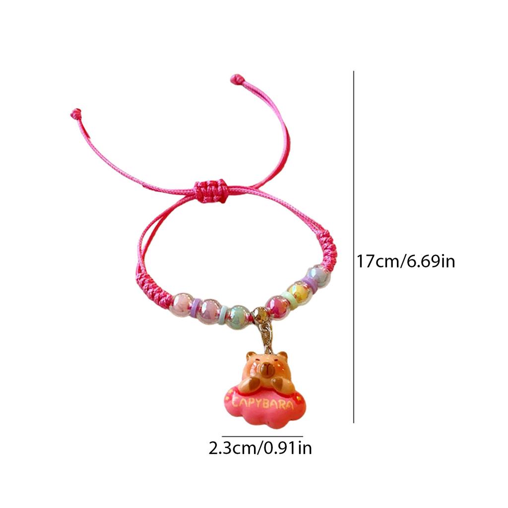 Særpreget Capybara-armbånd i resin Håndvevd snorarmbånd Motehåndleddsmykker for egen stil og gavegiving