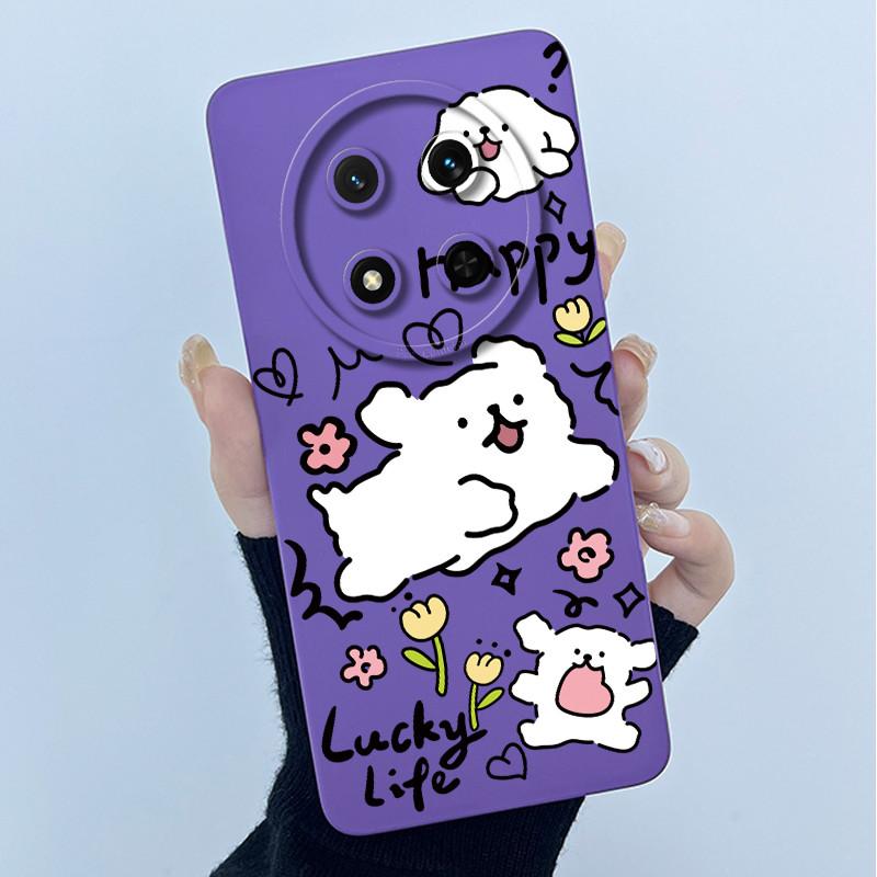 For Honor Magic 7 Lite Case Cute Cartoon Liquid Silicone Camera Lens Protector Phone Cases For Honor Magic7 Lite 5G Back Cover