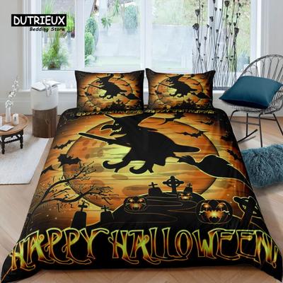 Home Living Luxe 3D Halloween Beddengoed Set Dekbedovertrek Set Kussensloop Kinder Beddengoed Set Queen en King EU/VS/AU/VK Maat