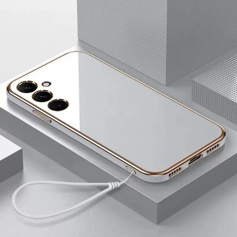 For Samsung M52 5G Case Galaxy M14 Luxury Square Plating SM-M526B SM-M146B Phone Case ShockProof Soft TPU Silicone Back Cover