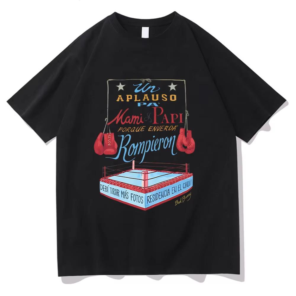 

2026 Bad Bunny DTMF Merch Boxing Tee Men Women Aesthetic TShirts Unisex High Quality Cotton Funny High Quality Casual Clothing 4XL