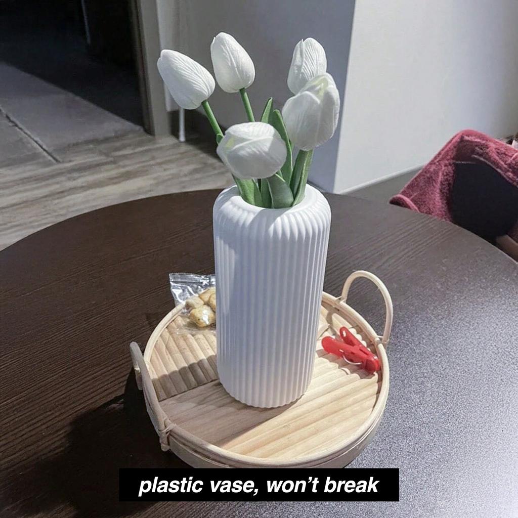 1pc Plastic Flower Vase, Unbreakable Vases Creative Home Decoration for Wedding Party Festival