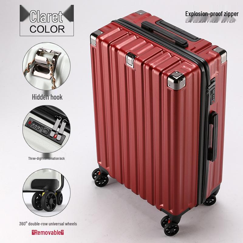 24-inch Women's Ultralight Trolley Suitcase - Large Capacity, Thickened Design with Zipper - 20-inch Cabin Option