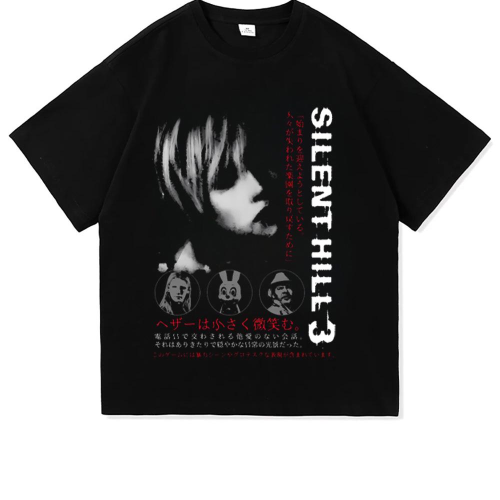 Men Women Silent Hill Round Neck Tees New Arrival TShirt Cotton Tops Funny Short Sleeve Fashionable Streetwear Hotselling