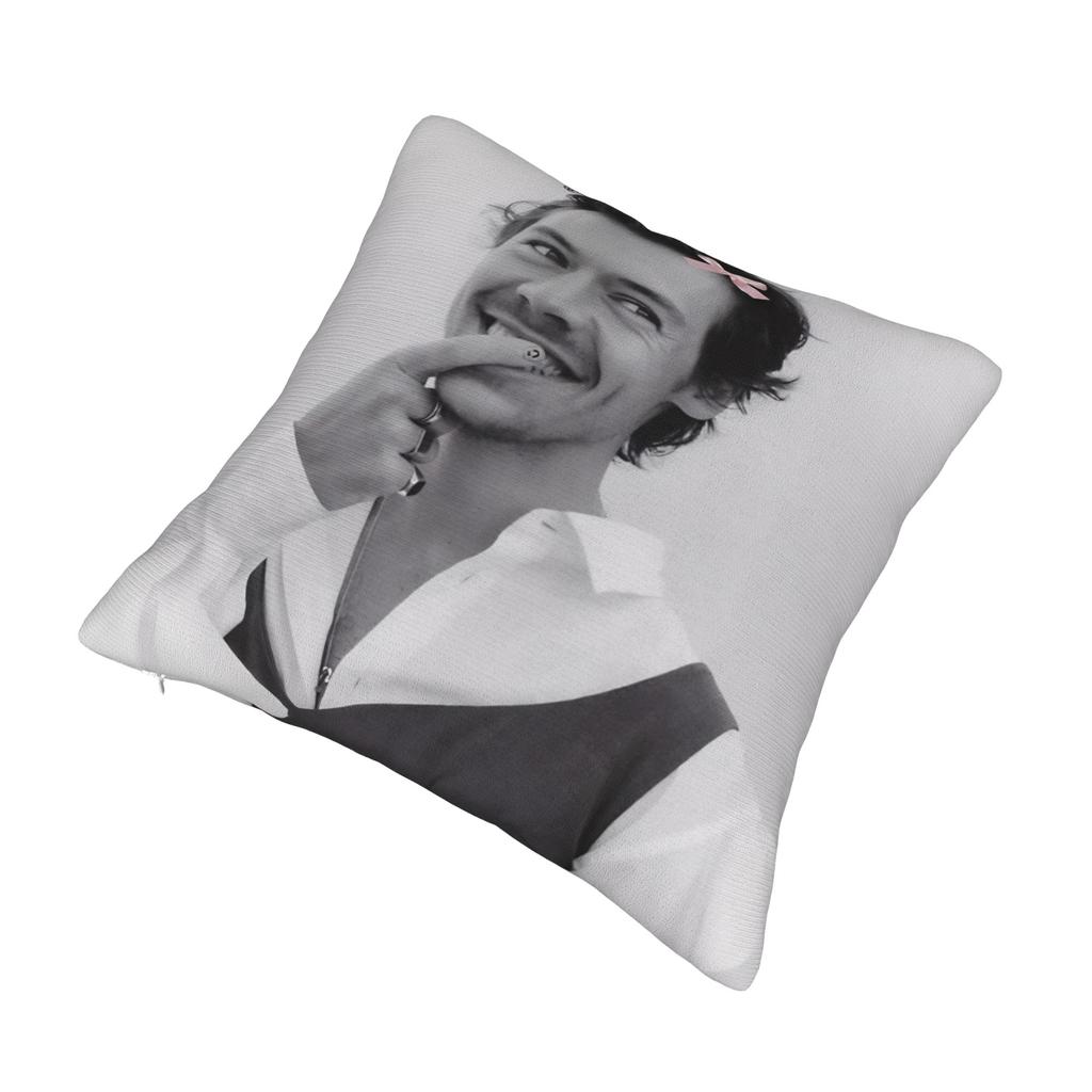Harrys Styles Pillowcase Printing Polyester Cushion Cover Gift  Throw Pillow Case Cover Home Square 40X40cm