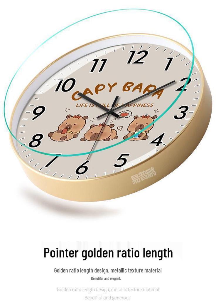 Capybara-Themed Silent Wall Clock for Home and Children's Study