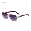 Vintage Rimless Square Cutting Lens Sunglasses Women For Men Luxury  Designer Popular Punk Fashion Diamond Cross Shades