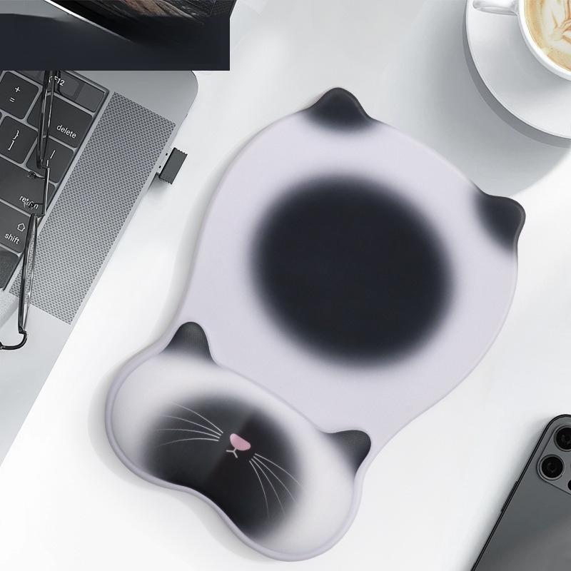 1 Stück Süßes Katzen-Mauspad mit Handgelenkauflage, Ergonomische Anti-Rutsch-Silikon-Handgelenkstütze Mauspads, Weiches Komfortables Schreibtischpad für Büro, Gaming, Zuhause