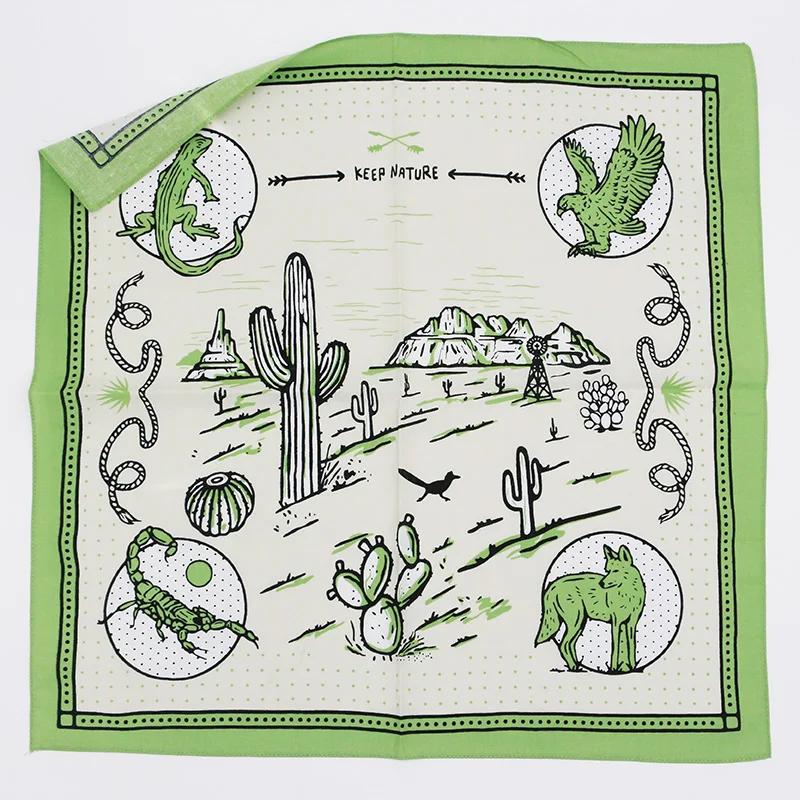 

Cotton Headscarf Headband Neckerchief Headwear Square Scarf Keep Nature Printed Bandana