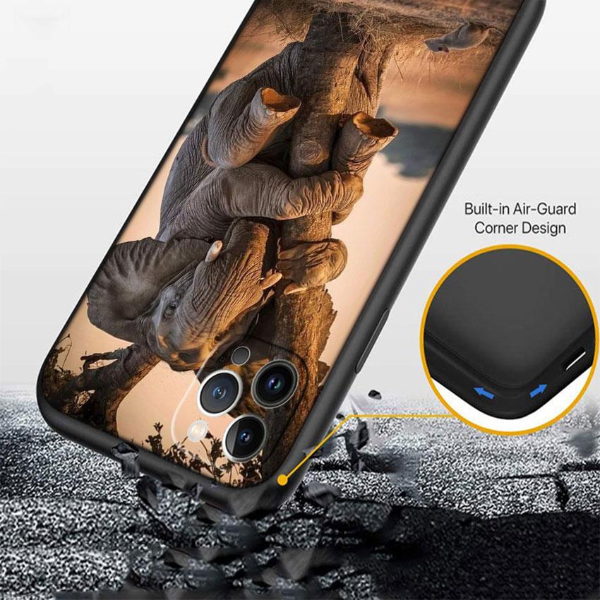 PP2 Animal Elephant Soft Shell Phone Case for Samsung Galaxy S20 S21 S22 Ultra FE + Plus A21S A22 A24 A25 A26 A30 A30S A31