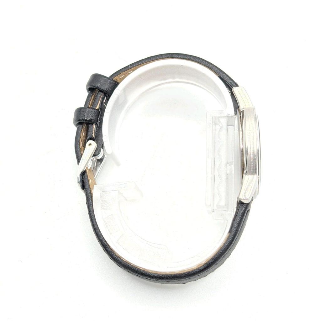 Used SEIKO PRESAGE 1N00-1E90 Watch Quartz Ladies Silver Balck Dial Round Y2K 00S Seiko Presage Watch Quartz Ladies Round Silver Black Dial Vintage