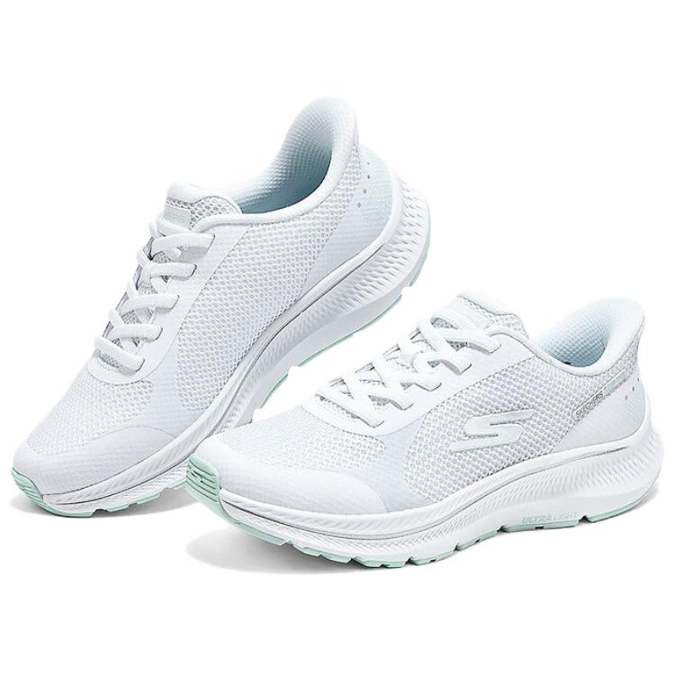 Skechers Go Run Consistent 2.0 Comfortable Lightweight Shock Absorption Support Low Top Casual Shoes Women Sneakers White 128619-WLB
