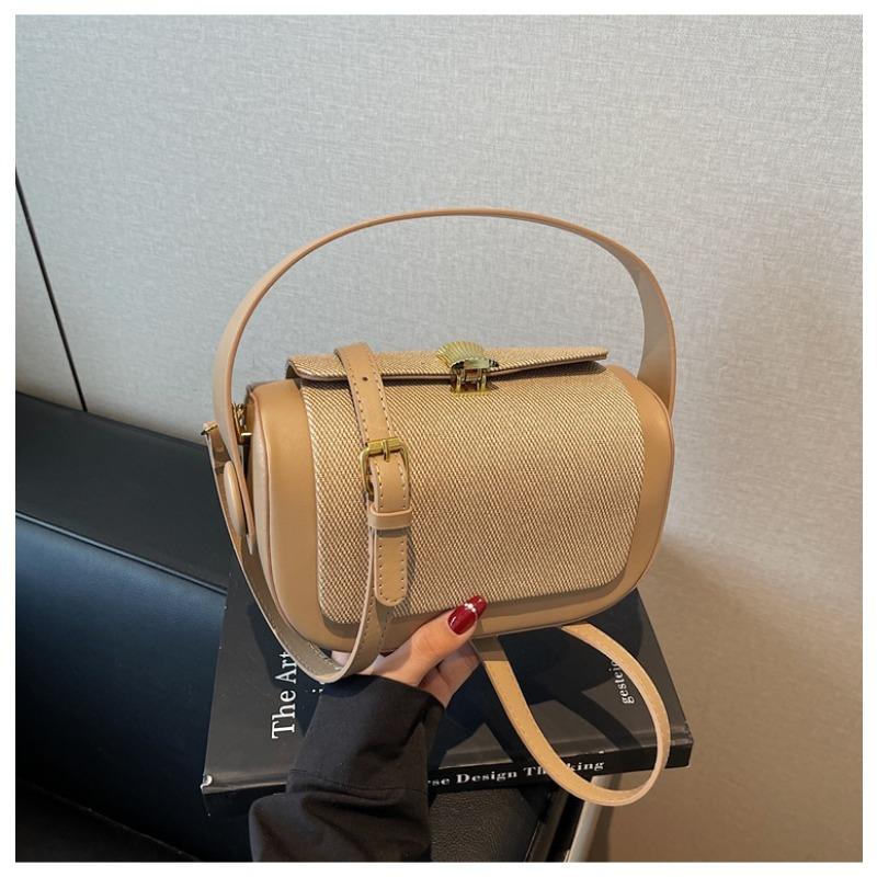 Niche Trend Fashion High Sense Portable Pillow Bag Women's New Contrasting Color Splicing Shoulder Messenger Bag