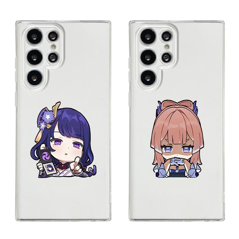 Kawaii Cartoon Genshin Impact Handyhülle Für Samsung Galaxy S26 S25 S24 S23 S22 Ultra S20 S21 FE 5G Plus Weiche Klare Hülle