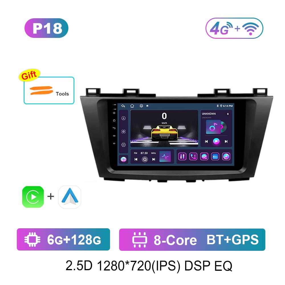 9 Inch for Mazda 5 3 CW 2010 - 2015 Car Audio Multimedia Player Android Head Unit DSP Stereo Carplay GPS Navi 4G+WiFi Bluetooth