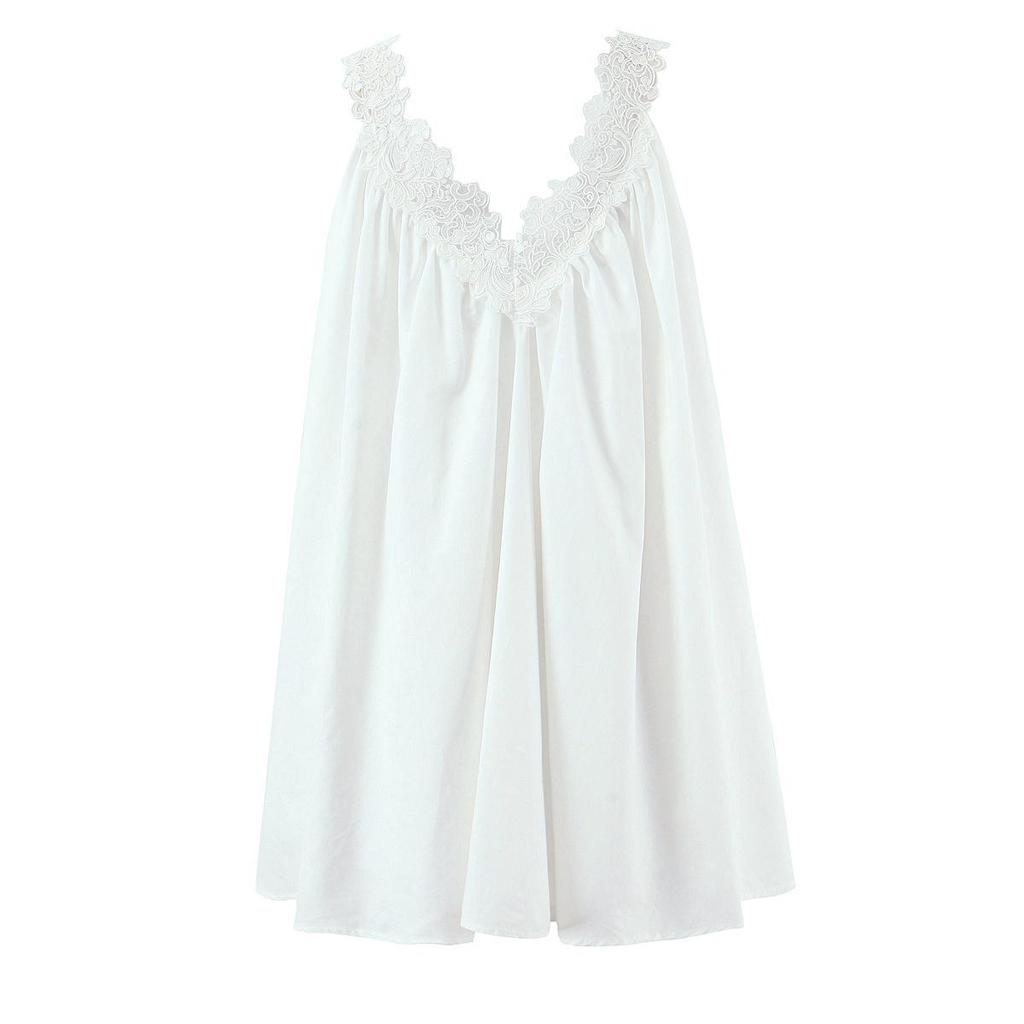 Spring 2026 Sleeveless Lace Patchwork Mini Dress - Retro V-Neck Dress
