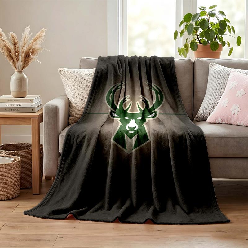 Milwaukee Bucks blanket Flannel Blanket Soft Cozy Plush Throw for Sofa Bed Lightweight Home Decoration Gifts for Christmas various holidays