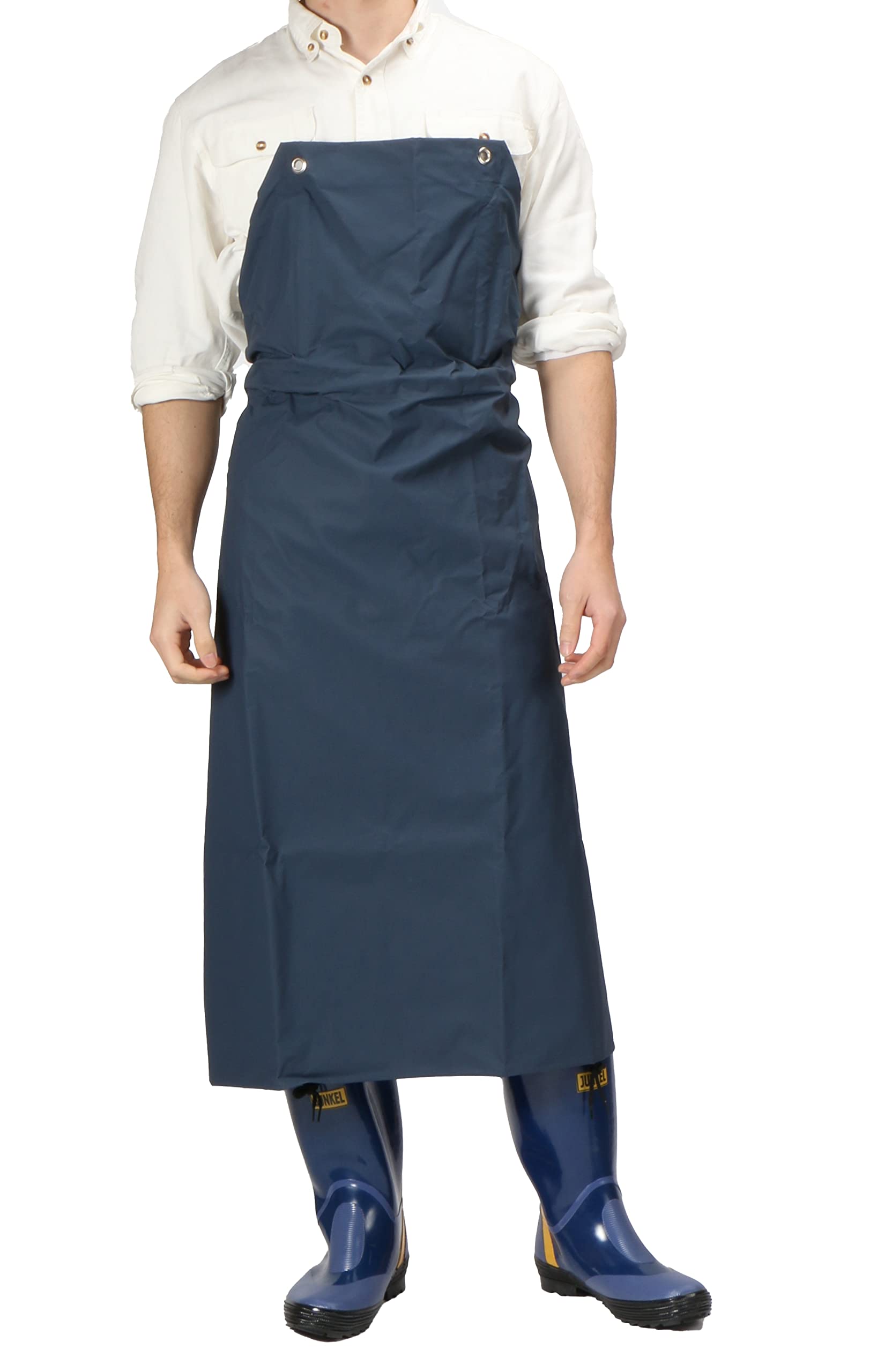 Antibacterial and Deodorizing Tarpaulin Bib Size L to Japanese Size [GILIO] One-Touch Apron, Navy, Japan, (Equivalent L)