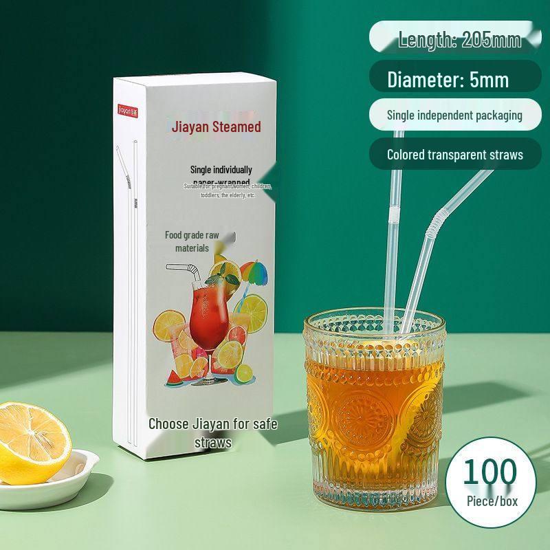 ZISIZ Disposable Bendable Plastic Straws
