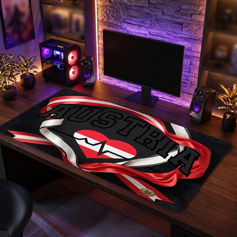 Austria Football Crest Mouse Pad, Extended Non Slip Rubber Desk Mat for Gaming Office Laptop Fan Gift