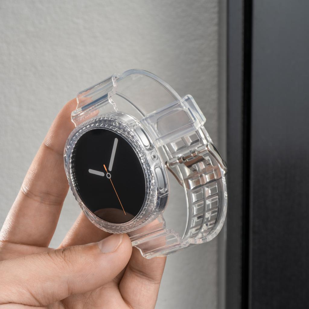 Case+Strap For Samsung Galaxy Watch 8 40mm 44mm Band Pulseira Transparent Silicone Bracelet Correa Galaxy Watch 8 Accessories
