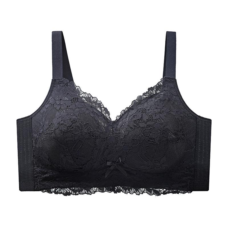 Ultra-Thin Seamless Full Cup Bra: Minimizes Appearance, Wire-Free, Adjustable Push-Up, Gathers Side Fat 42/95DE чёрный