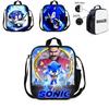 Sonic Hedgehog Lunch Box Bag Stylish Shoulder Bag For Kids Adults Large Capacity Travel Bag
