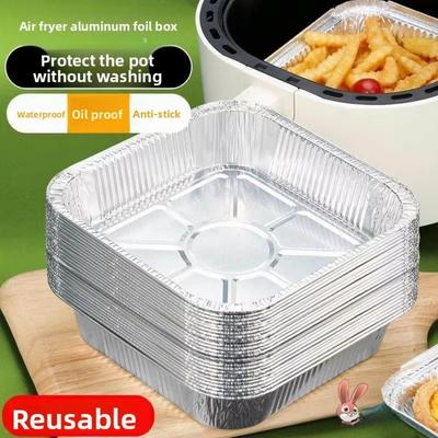 30Pcs Square Aluminum Foil Baking Trays Non-Stick Disposable Tin Foil Tray  BBQ Cooking