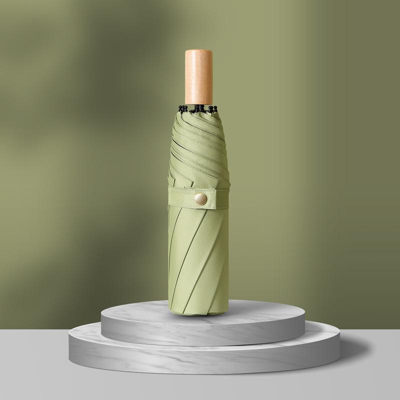 16-Bone automatic bronze brushed vinyl umbrella male and female three-fold umbrella umbrella
