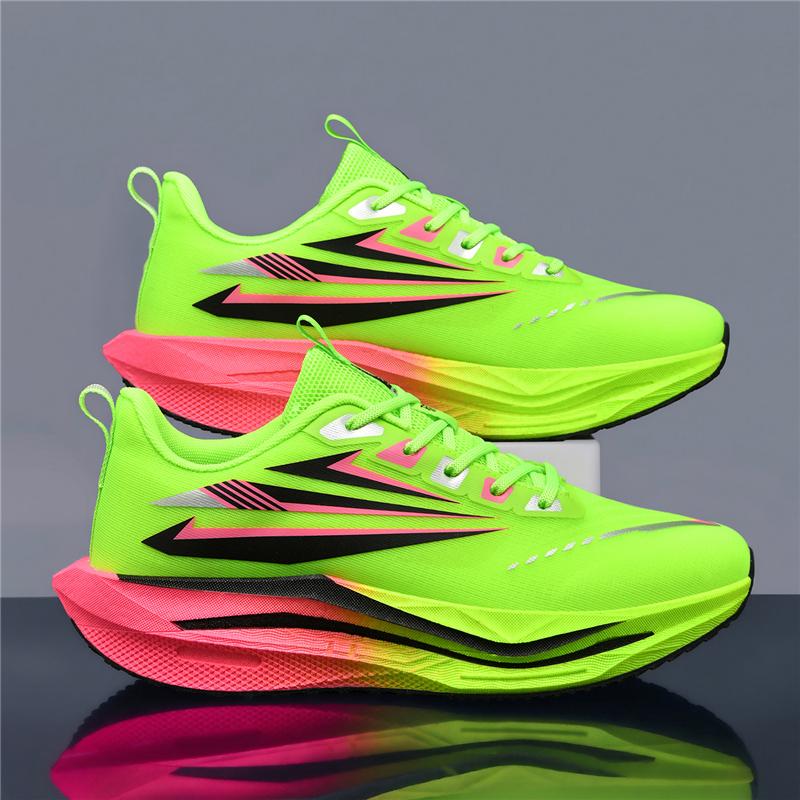 Men Marathon Running Shoes Carbon Board Speciality Athletic Reticular Breathable Lightweight Women'S Athletic Nonskid Athletic Shoes New