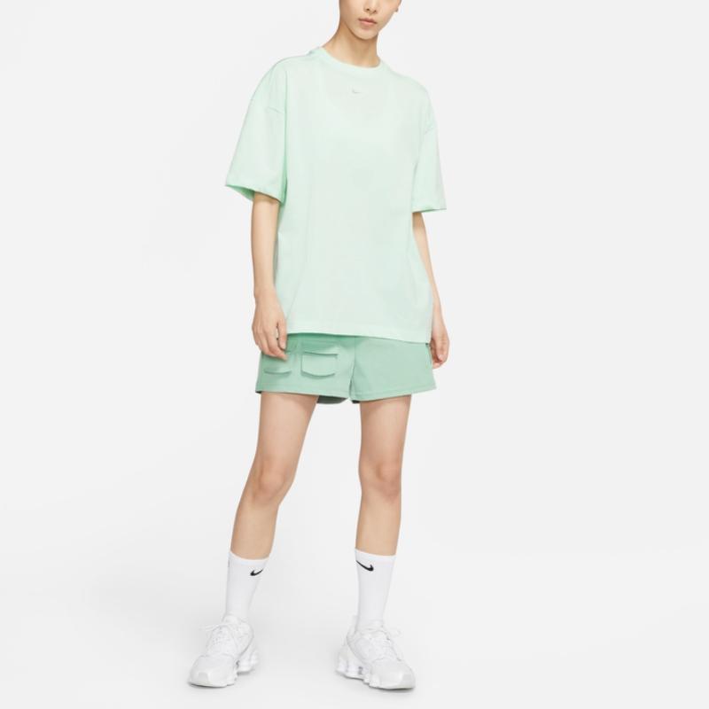 Nike Sportswear Essential Casual Solid Color Round Neck Pullover Short Sleeve Drop Shoulder T-Shirt Women T-Shirts Light-Green DC5427-394
