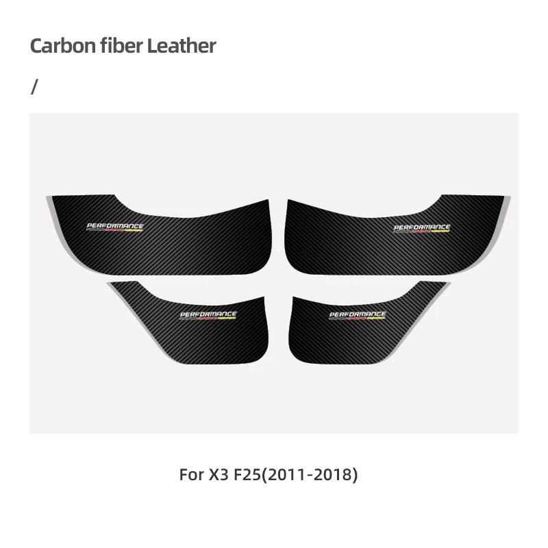 For BMW E90 F10 F30 F20 F34 F07 X3 F25 X5 F15 E70 X1 E84 Carbon Fiber PVC 4pcs Car Door Anti-Kick Pad Stickers Protector Films