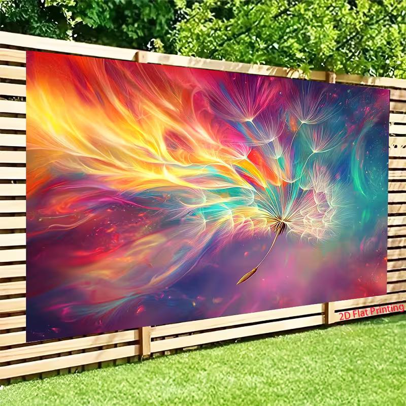 2D Abstract Art Dandelion Photography Background in Rainbow Colors