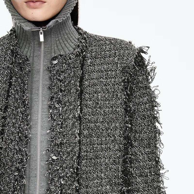 JNBY 2025 Autumn Round Neck Cardigan Sweater