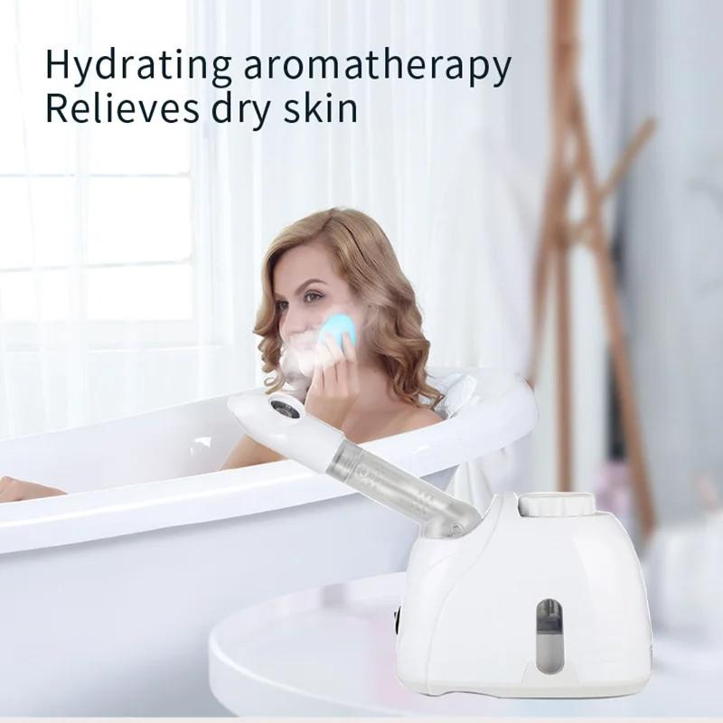 350W Ozon Ansiktsdamper Varm Damp Luftfukter Ansikts Dyprensende Vaporisator Salong Hjemmespa Hudpleie Blekende Spray