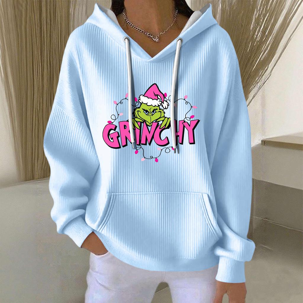 Women's Fashion Casual Christmas Angel Print Pullover Long-Sleeve Sweatshirt