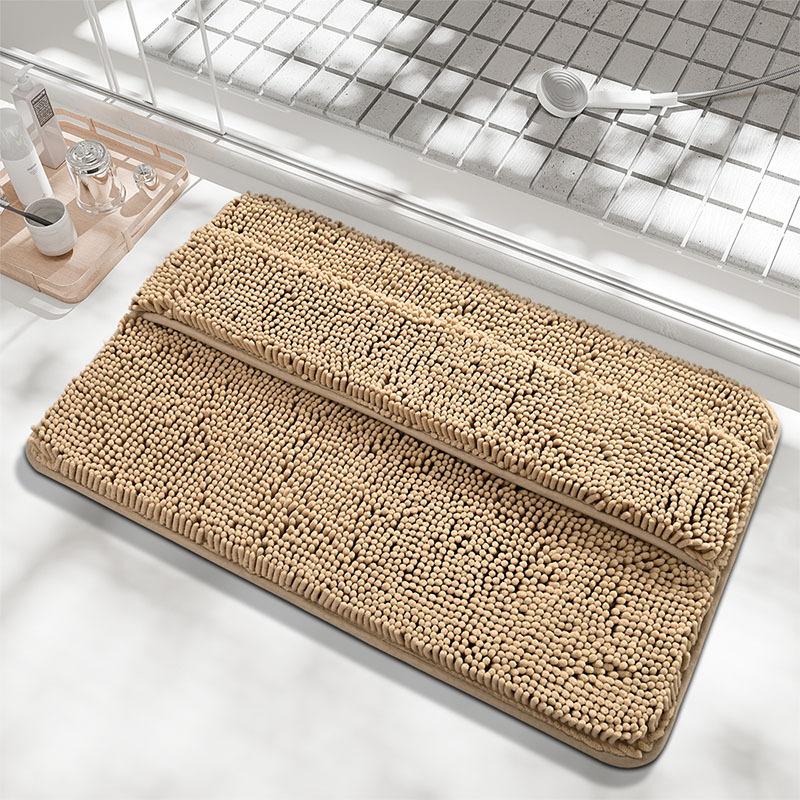 Furry Thickened Absorbent Bathroom Mat Toilet Non-Slip Foot Mat Bath Wipe Foot Mat Back Wipeable Mat Dirt-Resistant Entry Mat