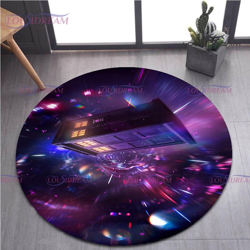 

Круглый ковер Galaxy с принтом Тайна ТАРДИС, круглый ковер для гостиной, ковер для детской комнаты, коврик для двери, стул для спальни, нескользящие коврики