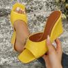 Fashion On A Wedge Low Big Size Female Shoes Slippers Women Summer Heeled Mules Slides Platform Snakeskin 2024 High Fabric Rome Basic Ru