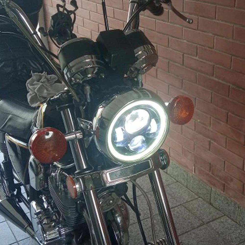 Universal 7.5" Round Head Light for Cafe Racer Bobber Honda 7inch LED Motorcycle Headlight