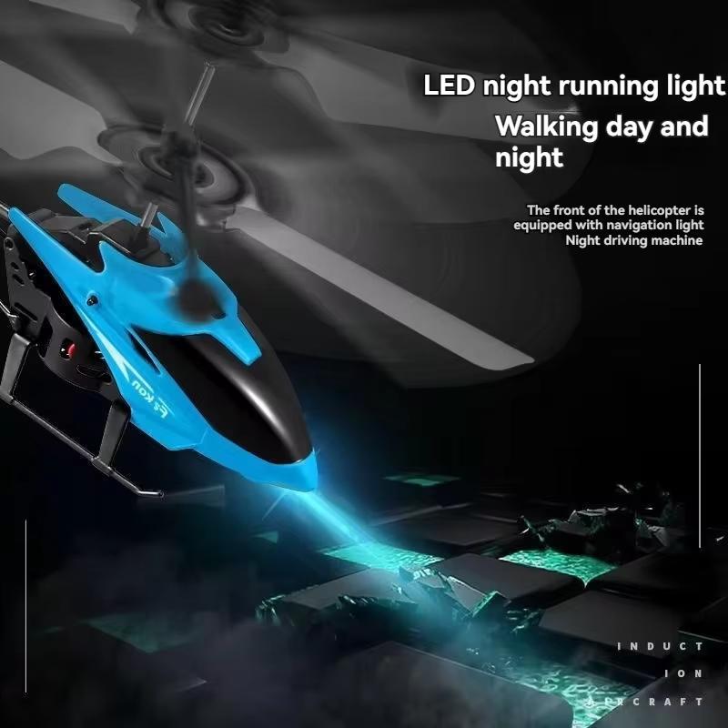 Inductive Aircraft Helicopter with Light Aircraft Suspension Two Anti-fall Games Rechargeable Children's Toys