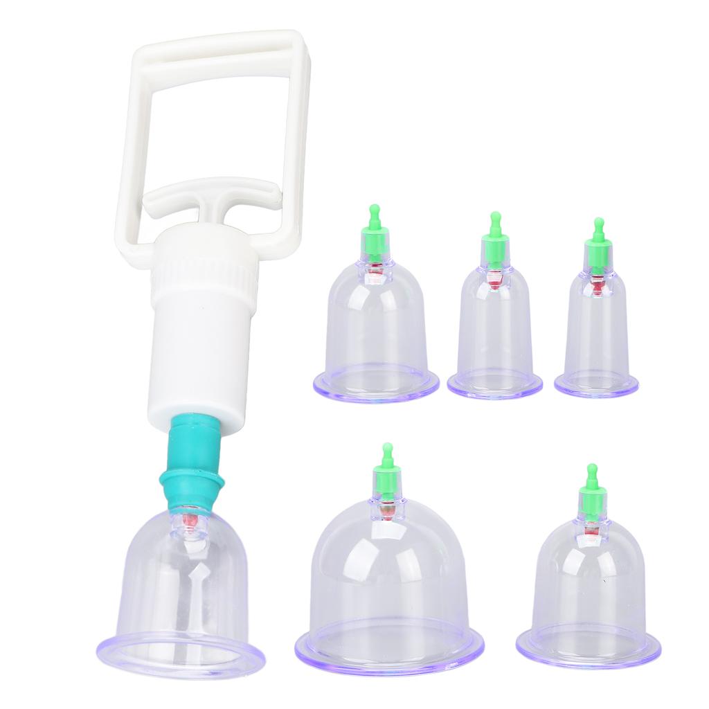 6 stücke Chinesische Schröpfen Therapie Tasse Set Akupunktur Saug Massage Vakuum Schröpfen Dosen Kit