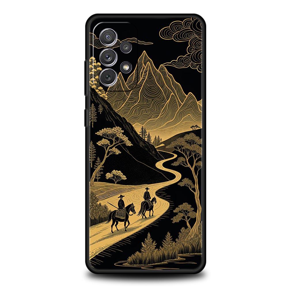 Mountain Sunrise Line Case for Samsung A57 A37 A51 A71 A21S A17 A11 A15 A25 A41 A23 A33 A53 A73 A07 A05S A13 A35 A55 5G Cover