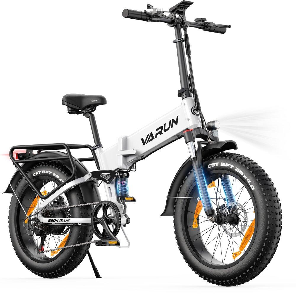 VARUN S20-2: 500W+48V13Ah+20×4" Reifen+Doppelscheibenbremsen. Faltbares E-Bike für Erwachsene, geländetauglich