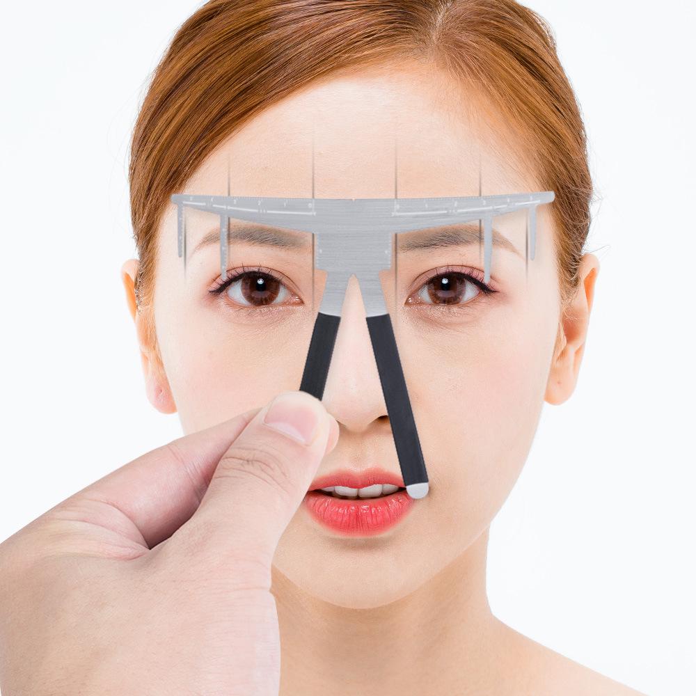Second-Generation Stainless Steel Tattoo Eyebrow Ruler with Three-Point Positioning