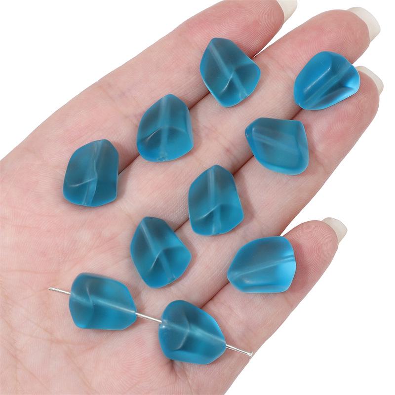 12x15mm Frosted Glass Faceted Beads for DIY Bracelets & Necklaces