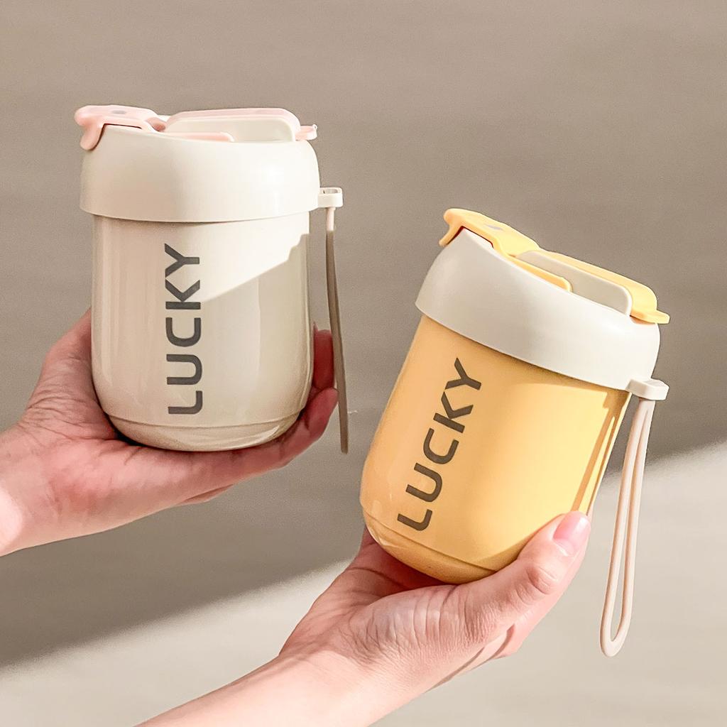 316 Stainless Steel Water Cup With Straw Detachable Double Wall Insulated Milk Coffee Mug Sealed Drinking Cup For Kids