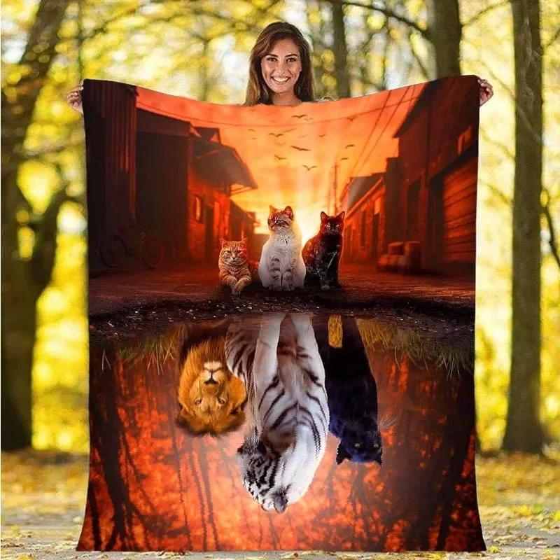Tiger Blanket Flannel Blanket Super Soft Fleece Throw Blankets Lightweight Warm Blanket for Bedroom Couch Sofa